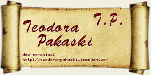 Teodora Pakaški vizit kartica